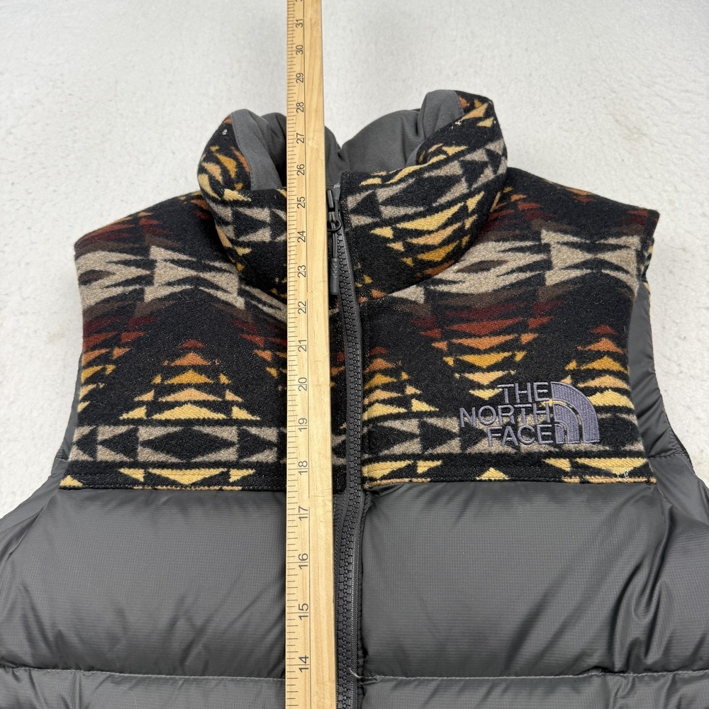 The North Face Vest Mens Medium Gray Pendleton Wool Down Puffer 700 Fill - Picture 9 of 14